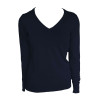 WOMEN’S V-NECK FINE GAUGE COTTON PULLOVER