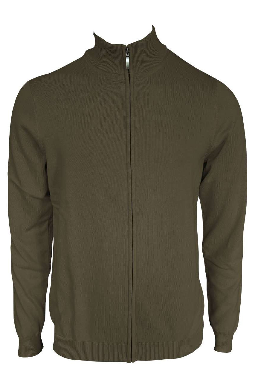 MEN’S FULL ZIP CARDIGAN FINE GAUGE COTTON