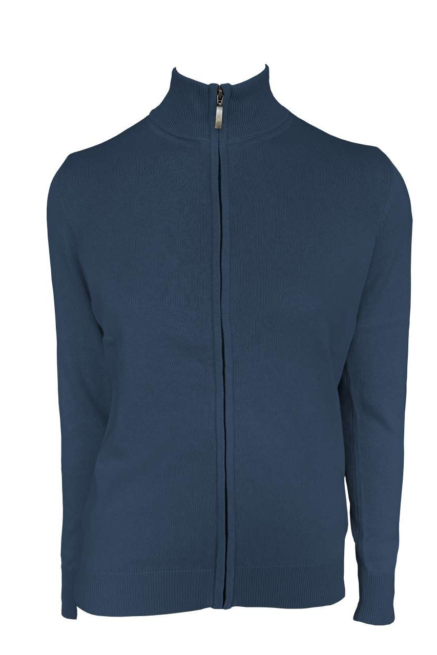 WOMEN’S FULL ZIP CARDIGAN FINE GAUGE COTTON