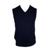MEN’S V-NECK SLEEVELESS PULLOVER FINE GAUGE COTTON