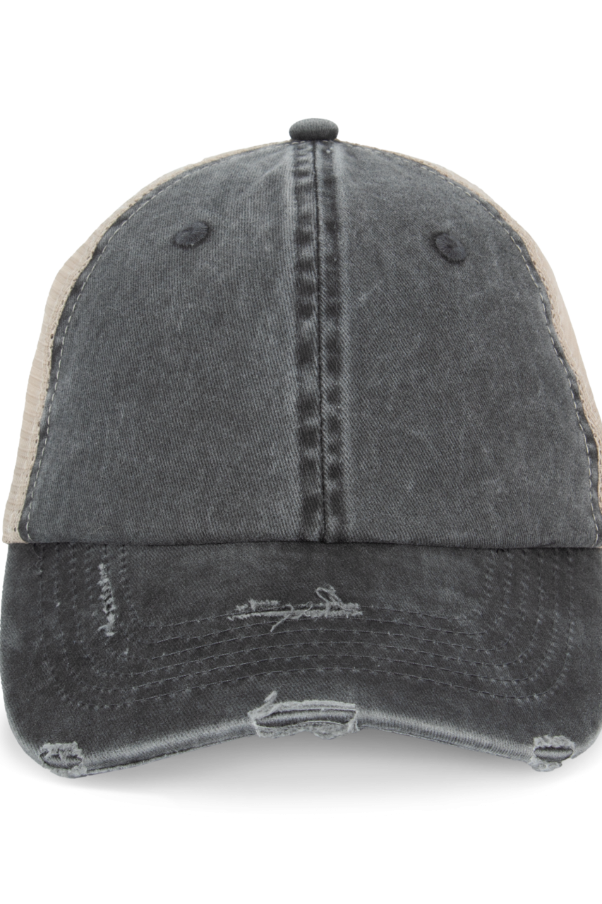 ECO-FRIENDLY UNISEX RIPPED EFFECT TRUCKER CAP