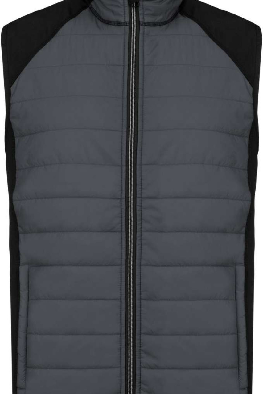 DUAL-FABRIC SLEEVELESS SPORTS JACKET