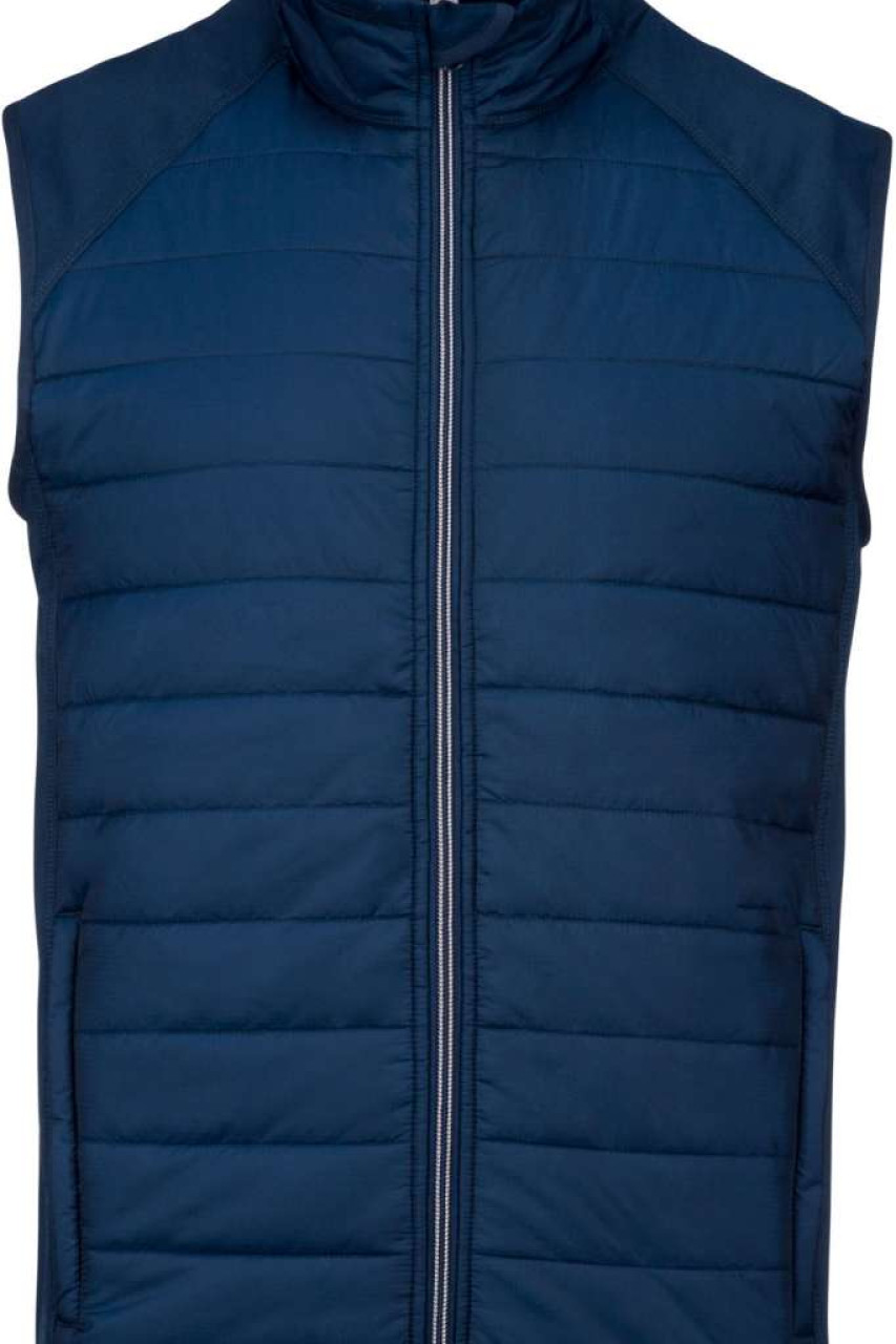 DUAL-FABRIC SLEEVELESS SPORTS JACKET