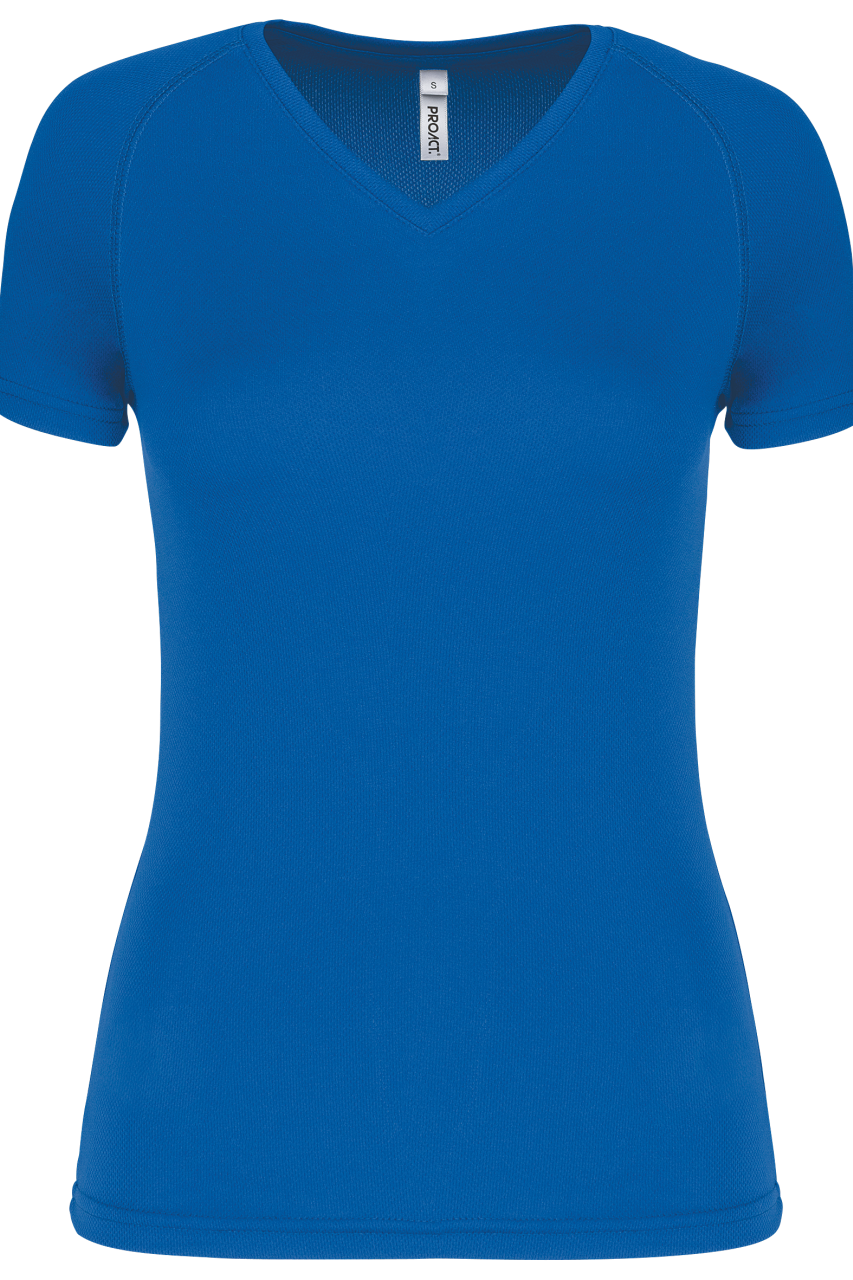 LADIES’ V-NECK SHORT SLEEVE SPORTS T-SHIRT