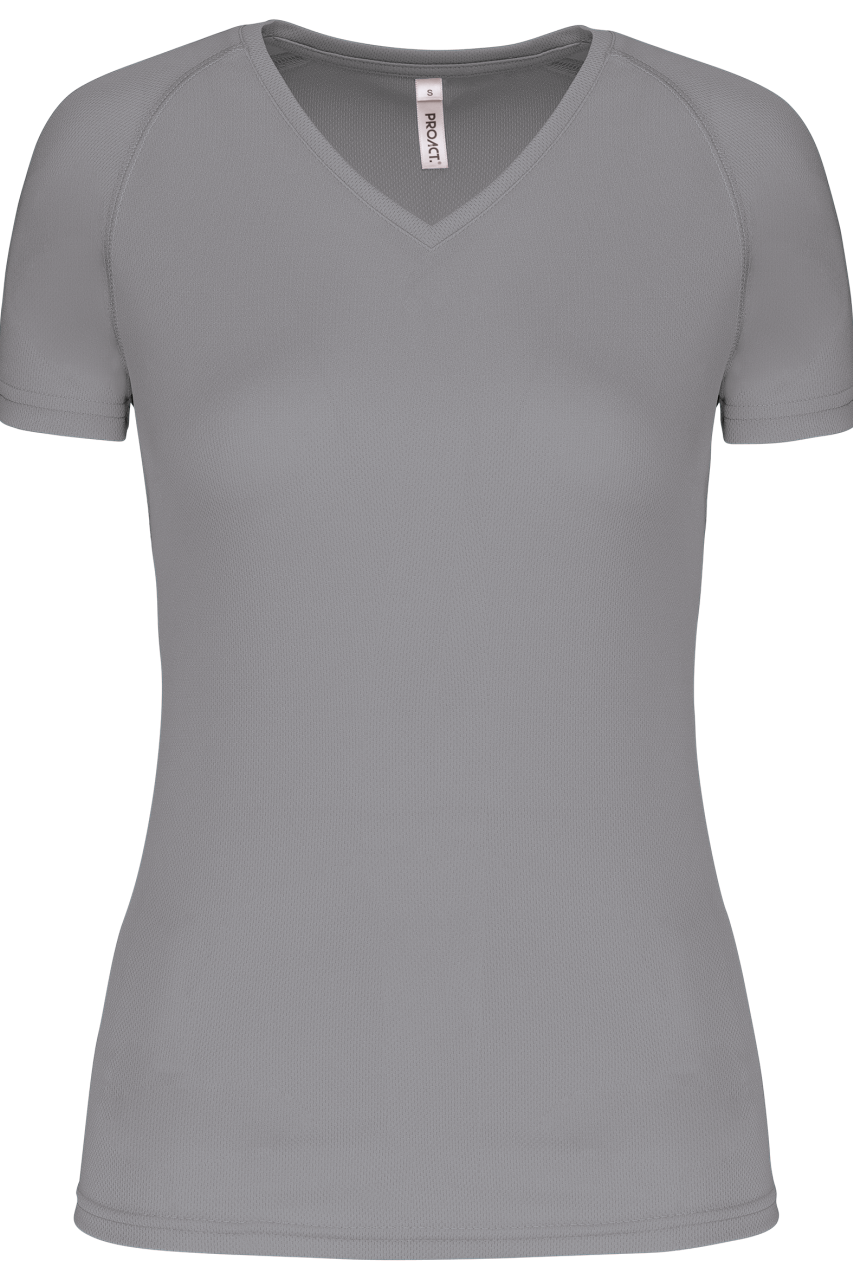 LADIES’ V-NECK SHORT SLEEVE SPORTS T-SHIRT