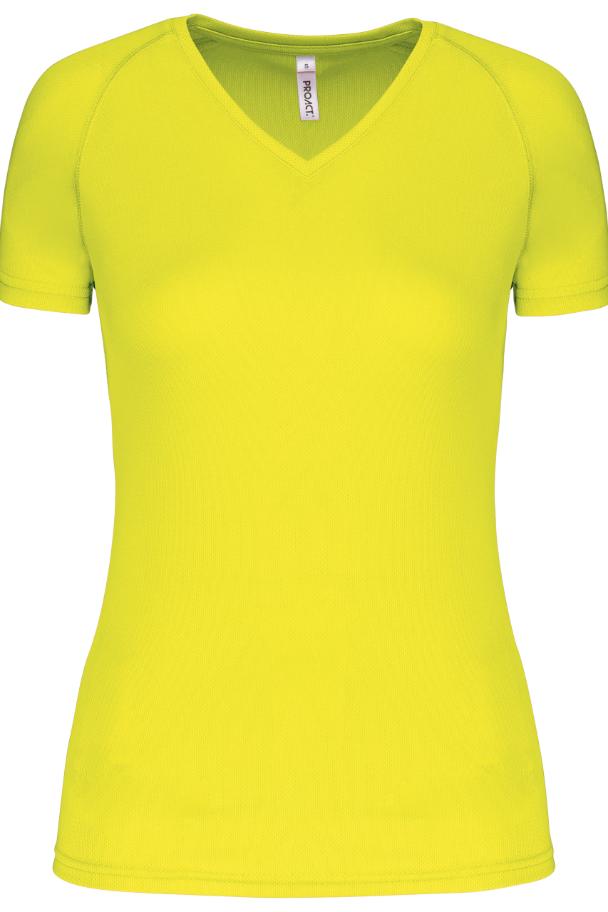 LADIES’ V-NECK SHORT SLEEVE SPORTS T-SHIRT