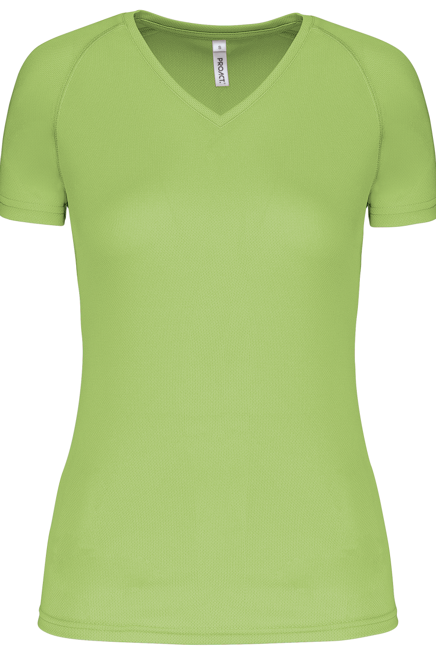 LADIES’ V-NECK SHORT SLEEVE SPORTS T-SHIRT