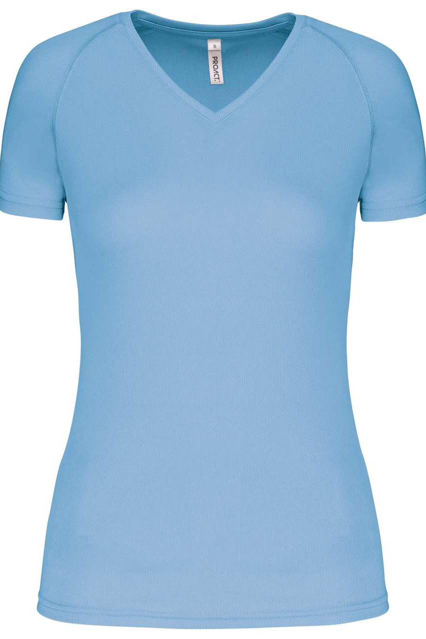 LADIES’ V-NECK SHORT SLEEVE SPORTS T-SHIRT