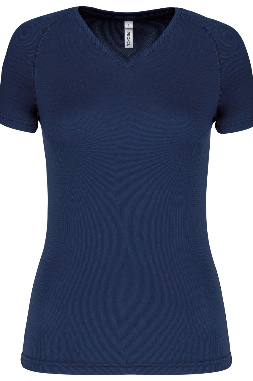 LADIES’ V-NECK SHORT SLEEVE SPORTS T-SHIRT