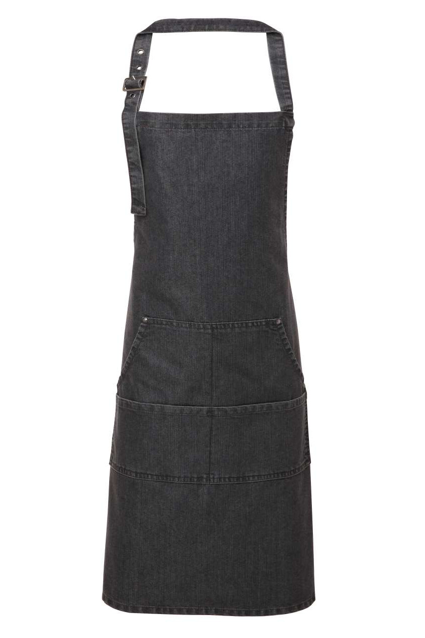 JEANS STITCH DENIM BIB APRON