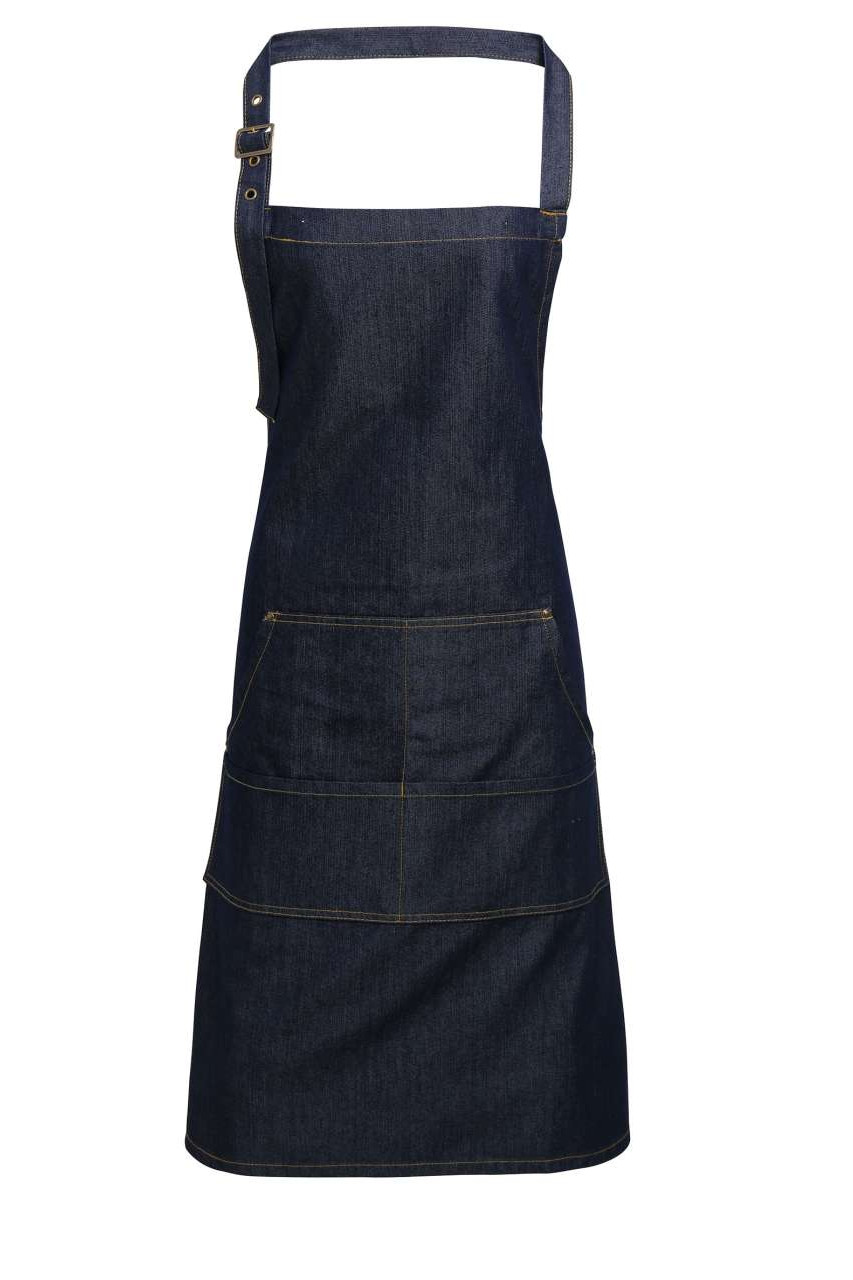 JEANS STITCH DENIM BIB APRON