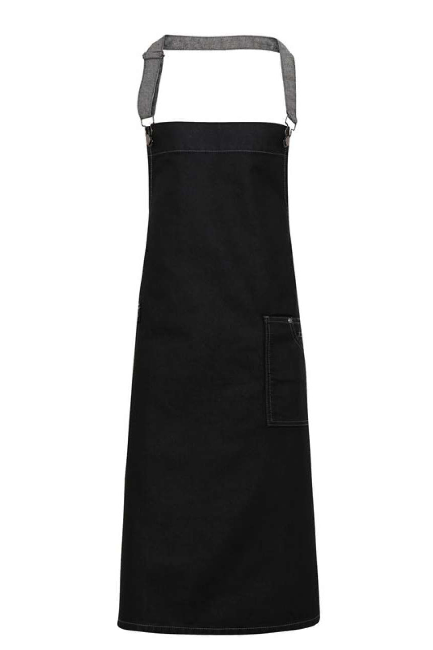 'DISTRICT' WAXED LOOK DENIM BIB APRON