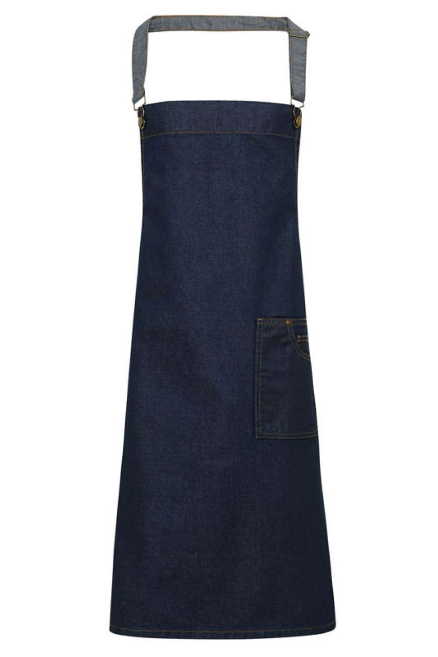 'DISTRICT' WAXED LOOK DENIM BIB APRON