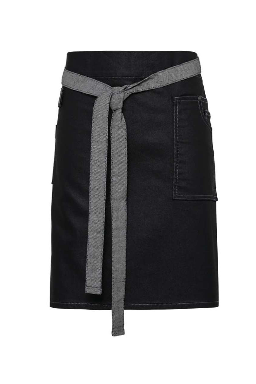'DIVISION' WAXED LOOK DENIM WAIST APRON