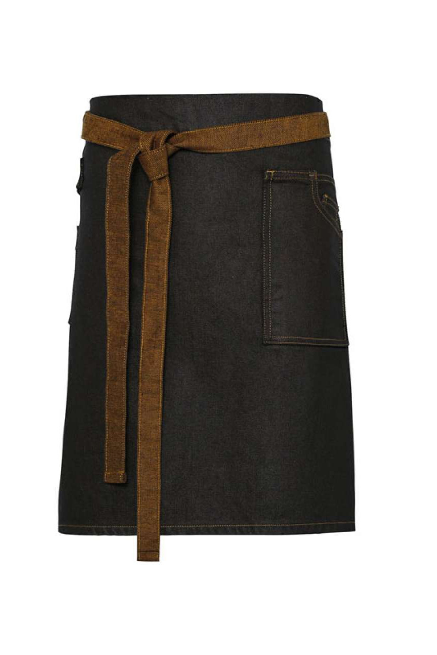 'DIVISION' WAXED LOOK DENIM WAIST APRON
