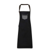 'DIVISION' WAXED LOOK DENIM BIB APRON WITH FAUX LEATHER
