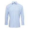 MEN'S LONG SLEEVE GINGHAM COTTON MICROCHECK SHIRT