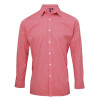 MEN'S LONG SLEEVE GINGHAM COTTON MICROCHECK SHIRT