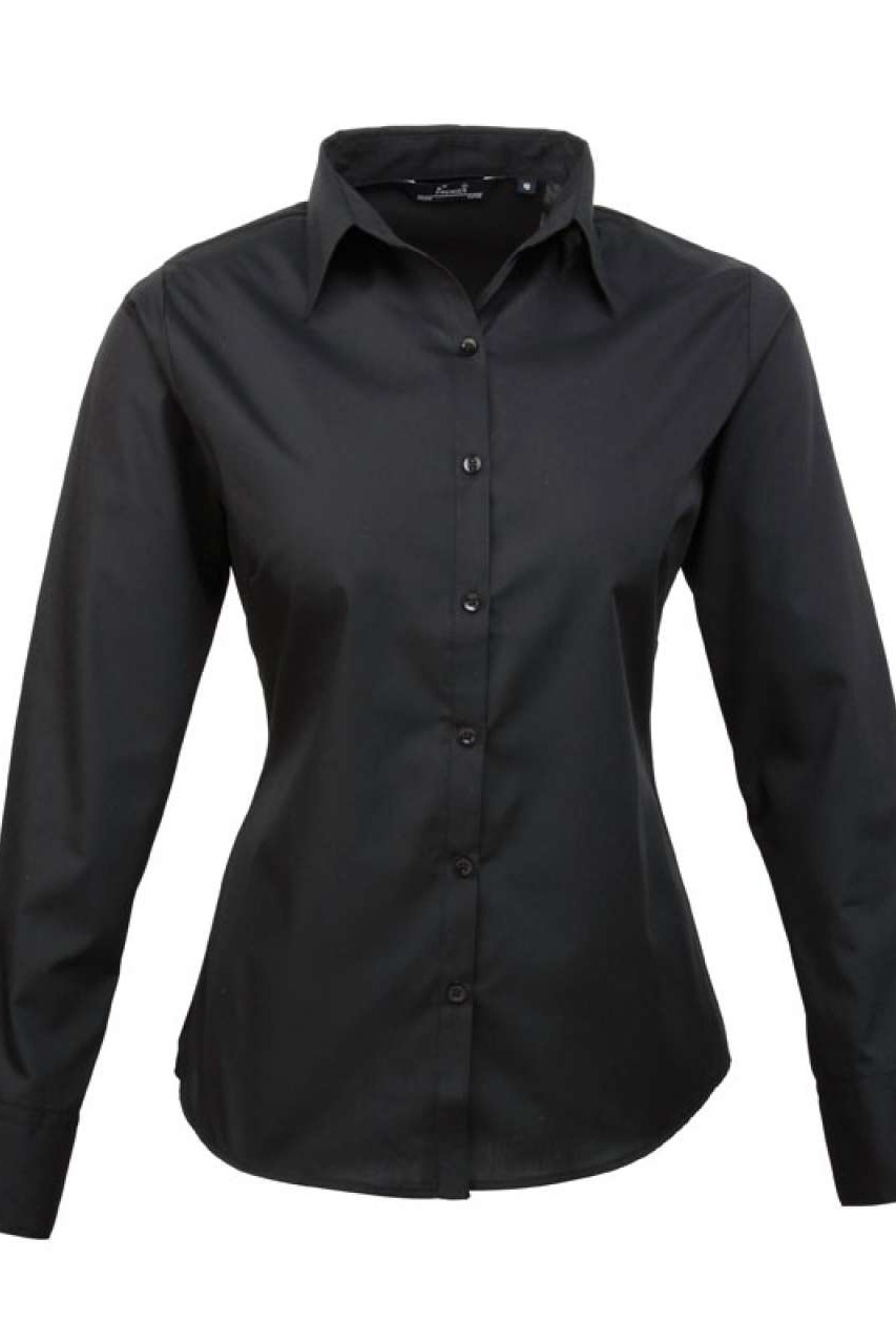WOMEN'S LONG SLEEVE POPLIN BLOUSE