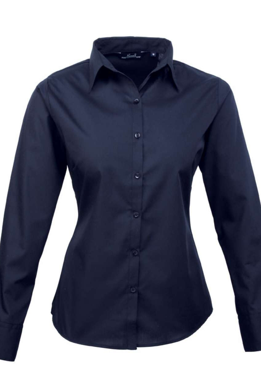 WOMEN'S LONG SLEEVE POPLIN BLOUSE