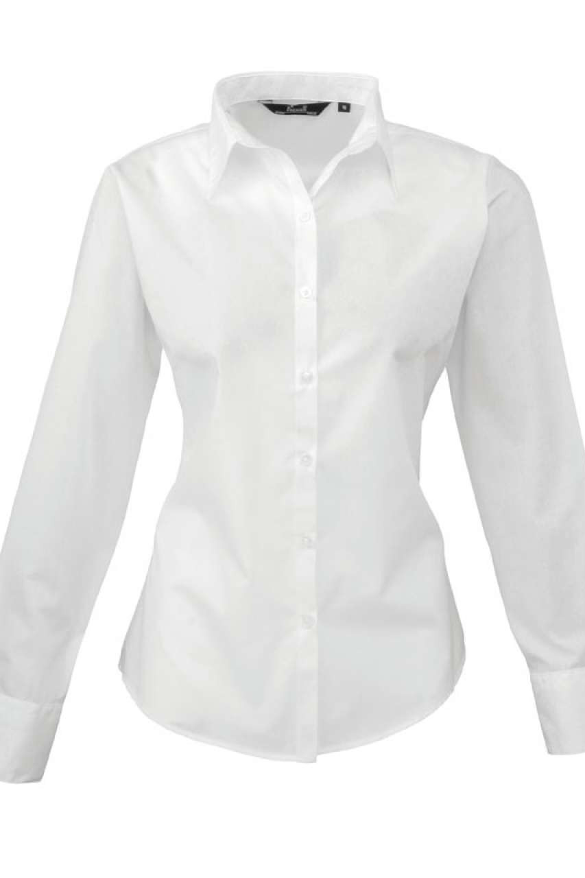 WOMEN'S LONG SLEEVE POPLIN BLOUSE
