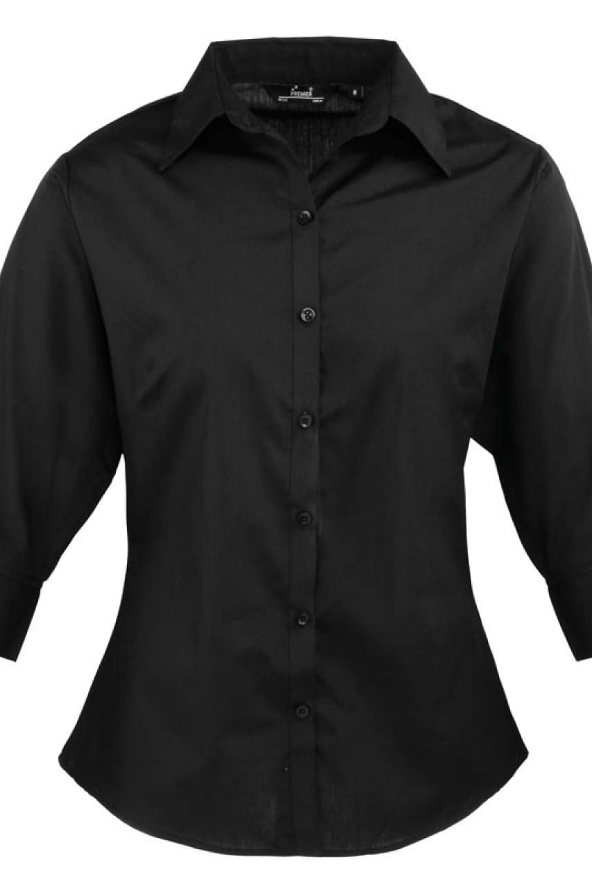 WOMEN'S POPLIN 3/4 SLEEVE BLOUSE