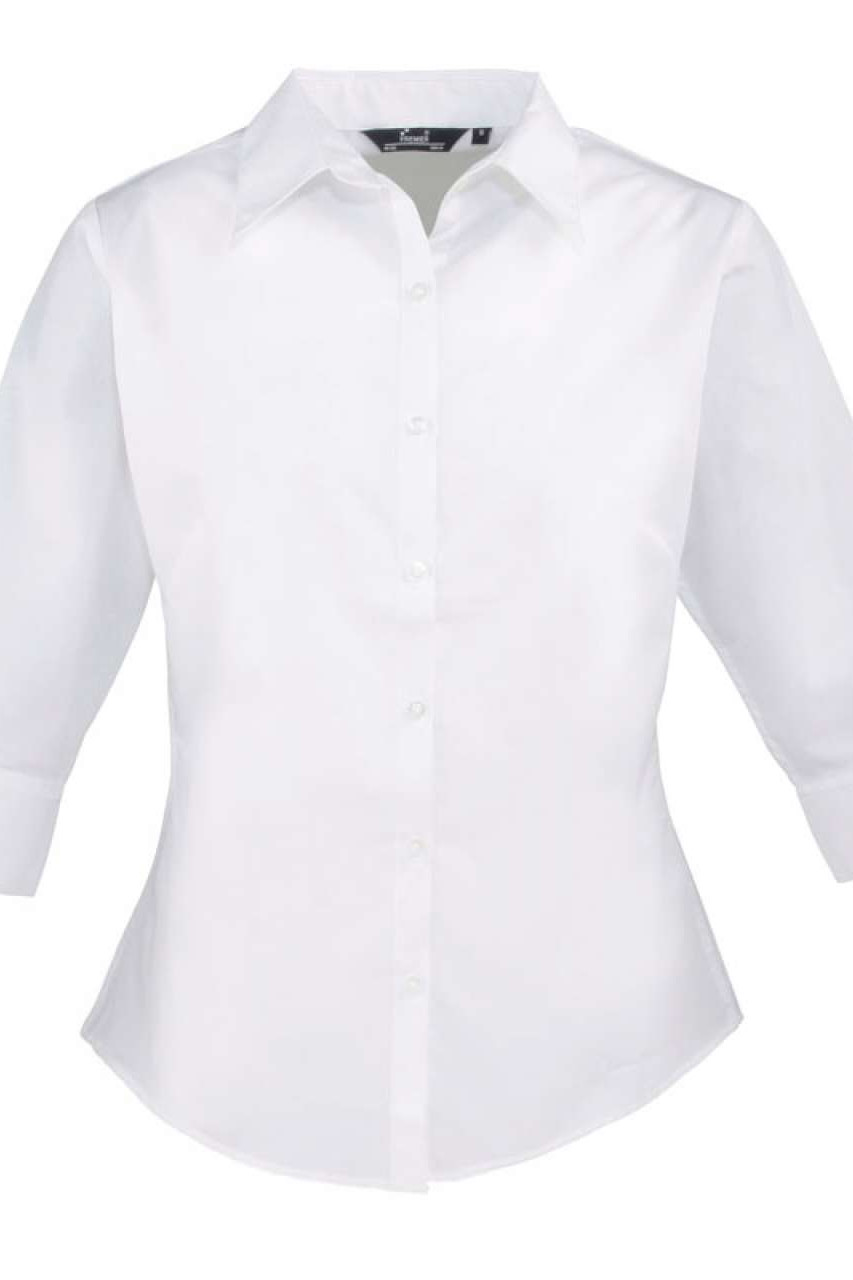 WOMEN'S POPLIN 3/4 SLEEVE BLOUSE