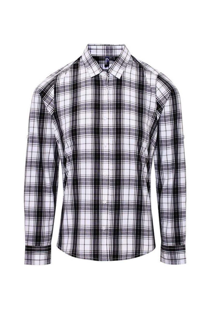 'GINMILL' CHECK - WOMEN'S LONG SLEEVE COTTON SHIRT
