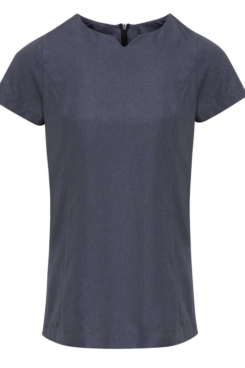 ‘VIOLA' LINEN-LOOK CUT NECK BEAUTY TUNIC