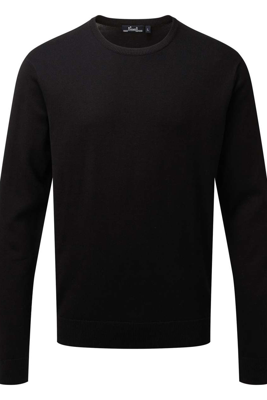 MEN'S CREW NECK COTTON RICH KNITTED SWEATER