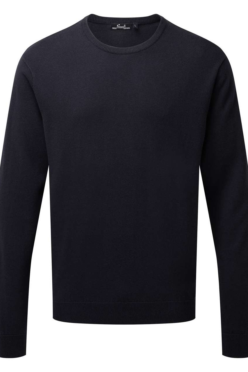 MEN'S CREW NECK COTTON RICH KNITTED SWEATER