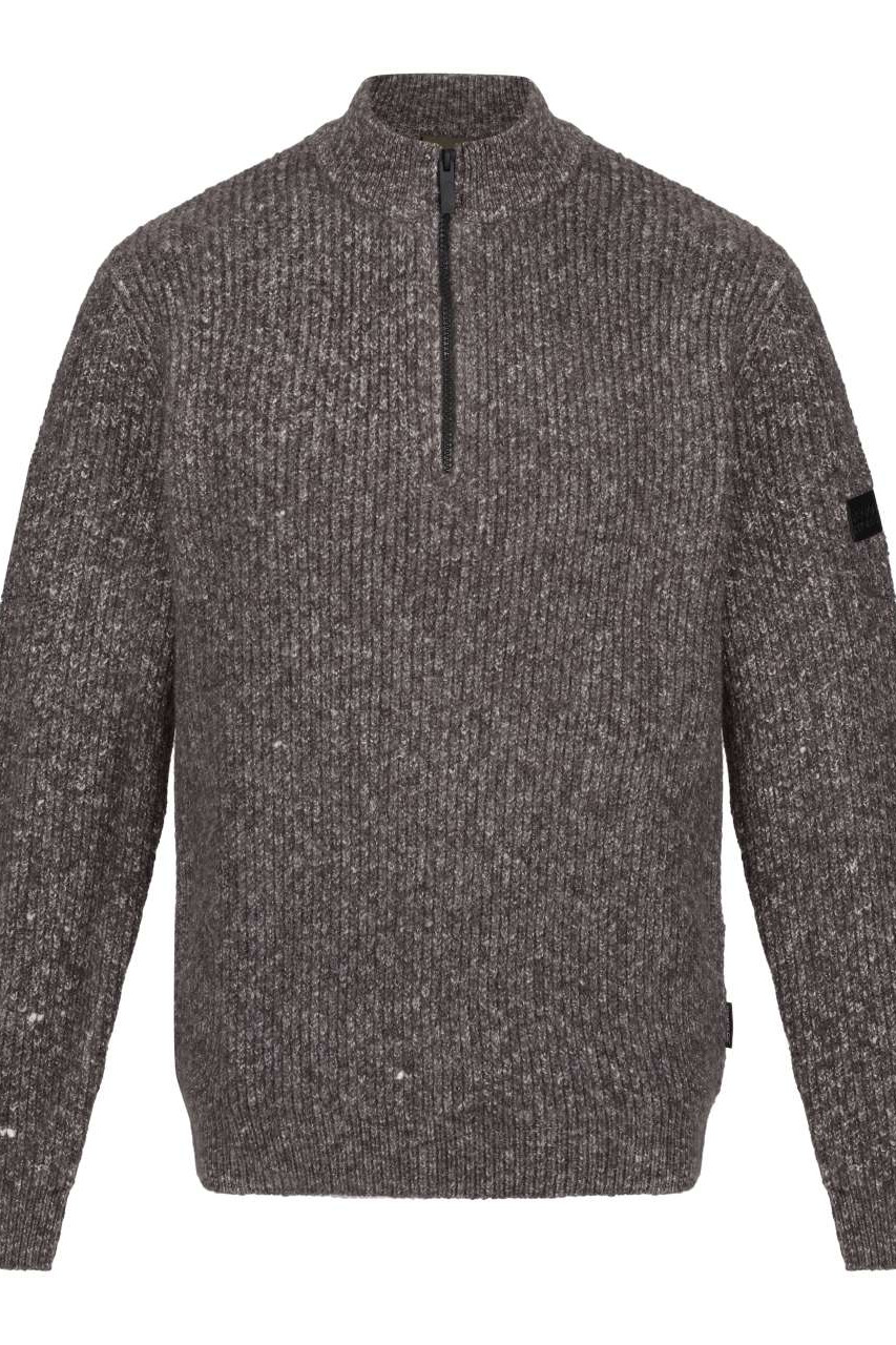 SOLOMON ZIP-NECK KNITTED PULLOVER