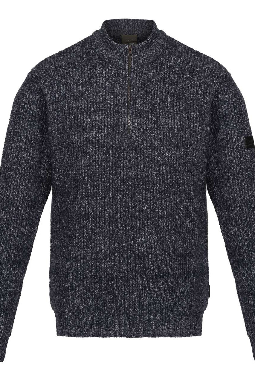 SOLOMON ZIP-NECK KNITTED PULLOVER