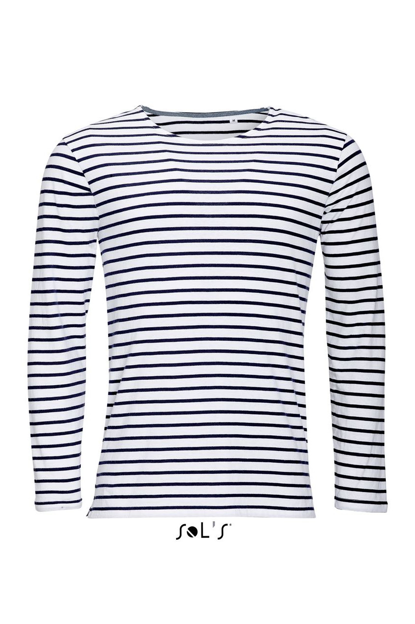 SOL'S MARINE MEN - LONG SLEEVE STRIPED T-SHIRT