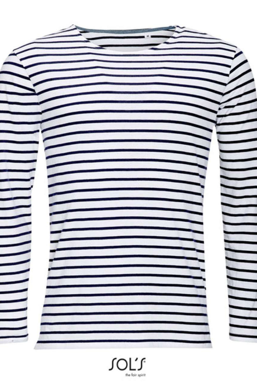 SOL'S MARINE MEN - LONG SLEEVE STRIPED T-SHIRT