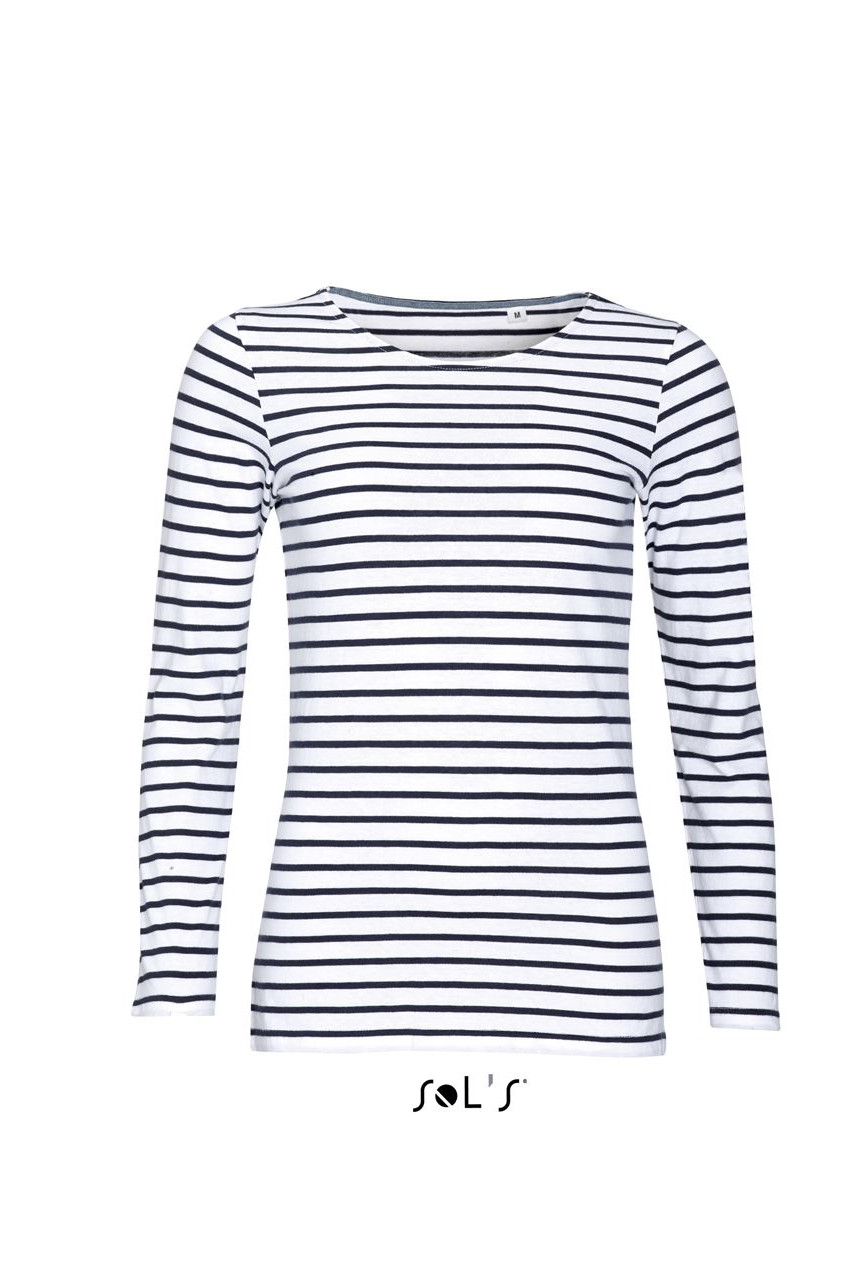 SOL'S MARINE WOMEN - LONG SLEEVE STRIPED T-SHIRT