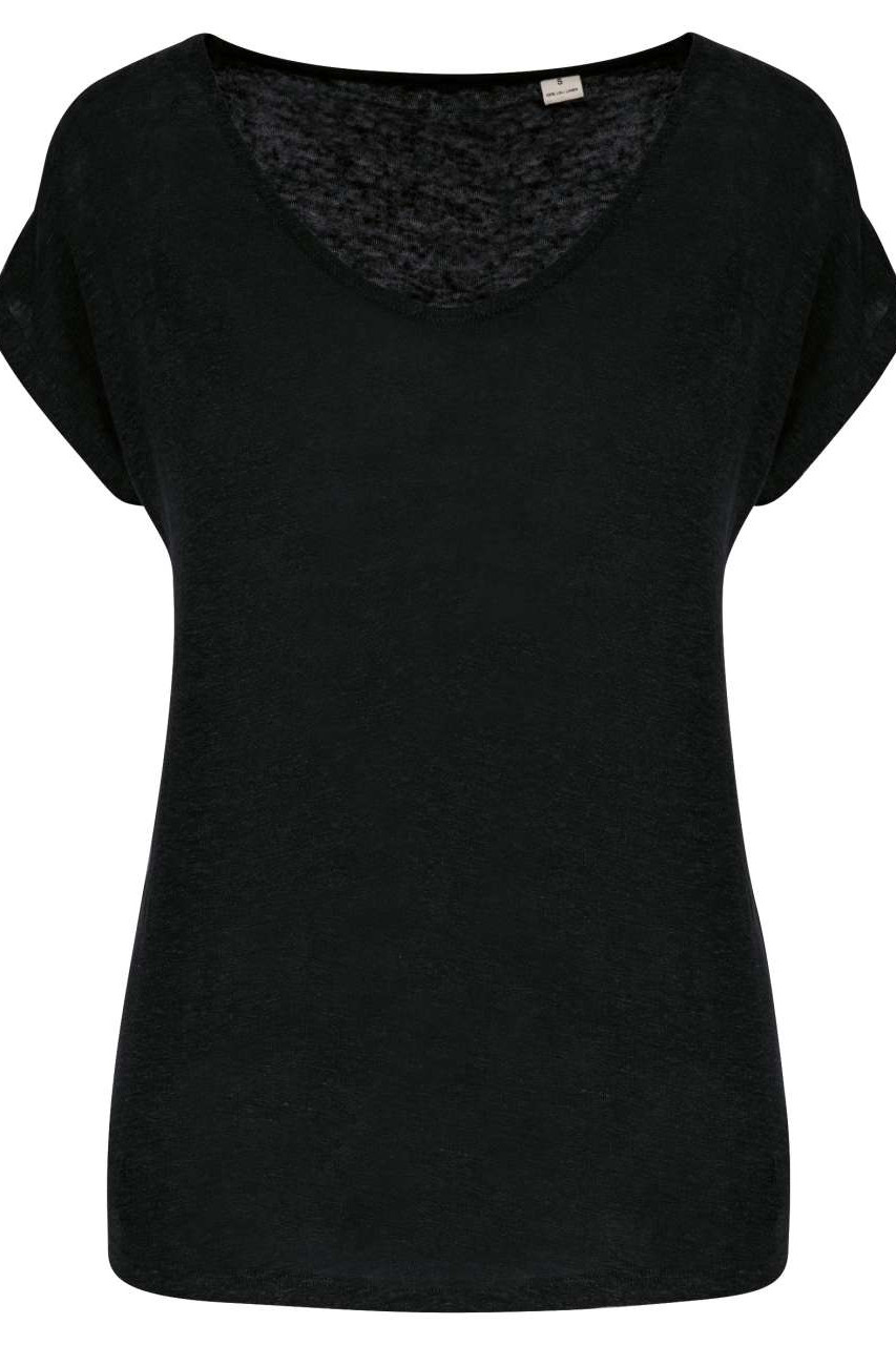 LADIES' V-NECK LINEN T-SHIRT