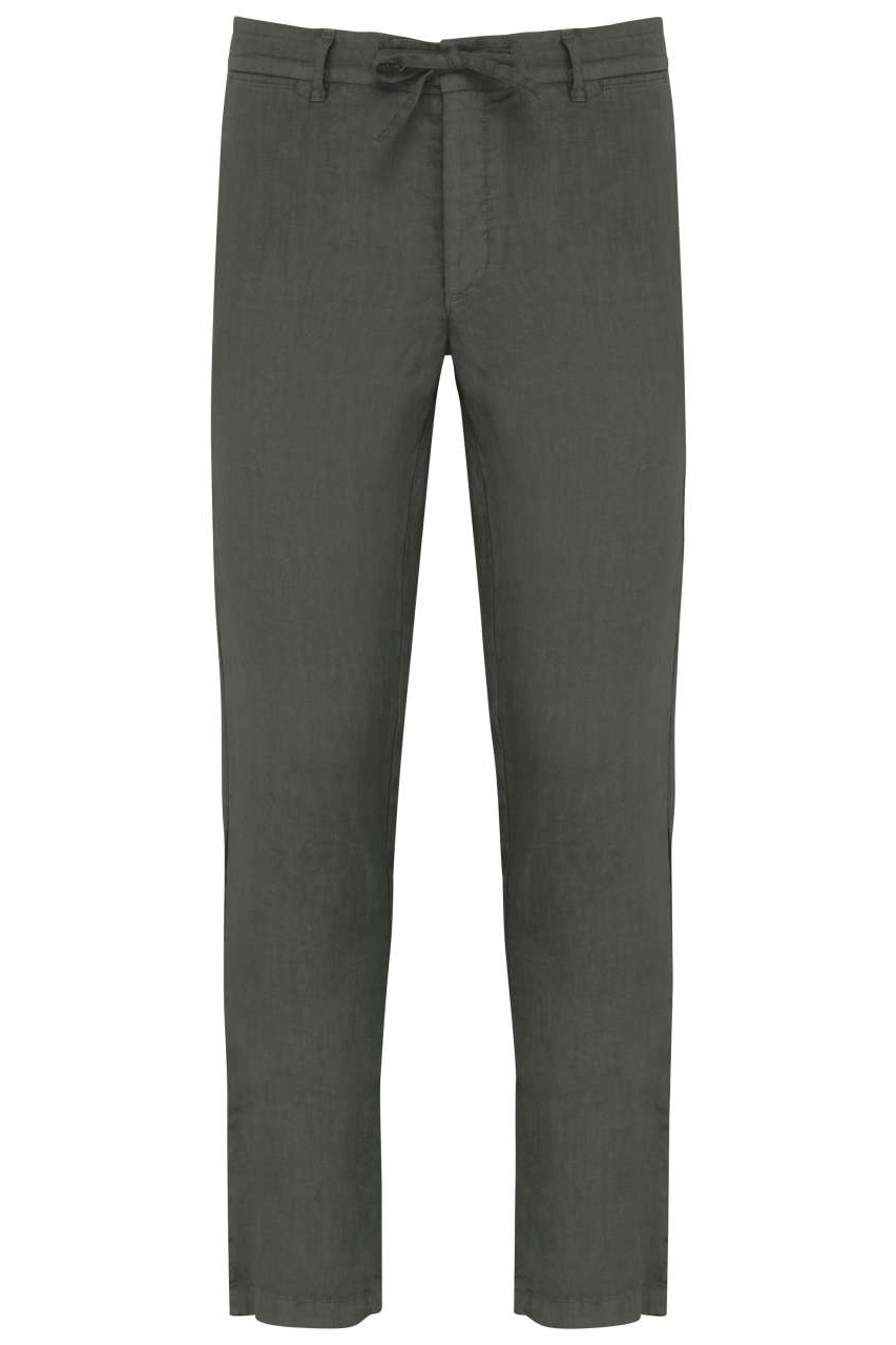 ECO-FRIENDLY MEN'S LINEN WASHED EFFECT TROUSERS