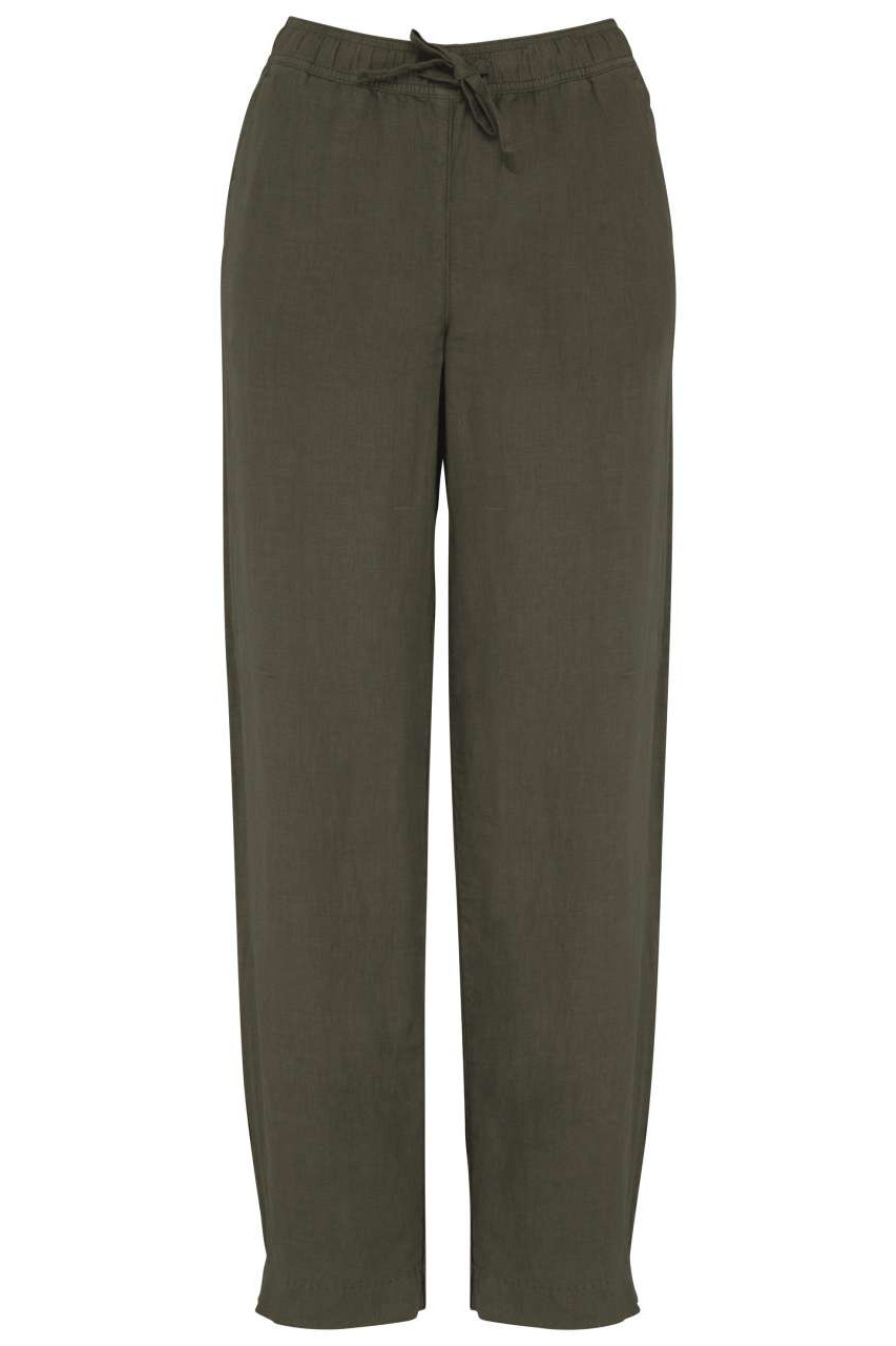 ECO-FRIENDLY LADIES' LINEN WASHED EFFECT TROUSERS