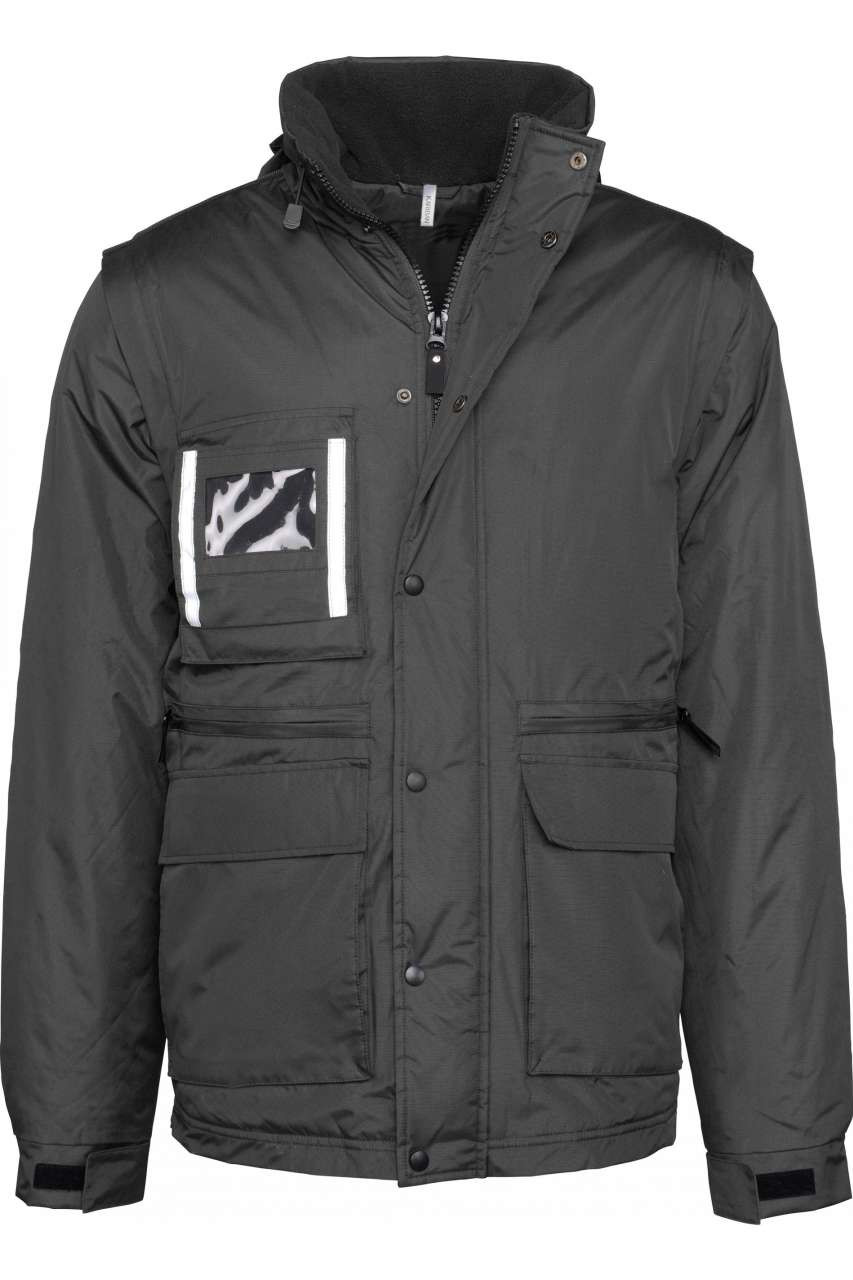 DETACHABLE-SLEEVED WORKWEAR PARKA