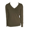 WOMEN’S V-NECK FINE GAUGE COTTON PULLOVER