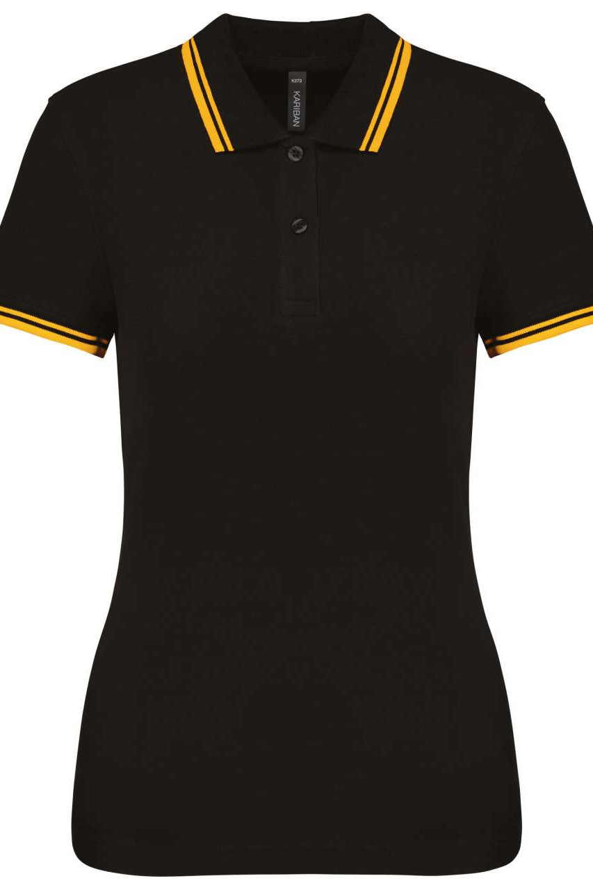 LADIE'S SHORT-SLEEVED POLOSHIRT WITH CONTRASTING PIPING